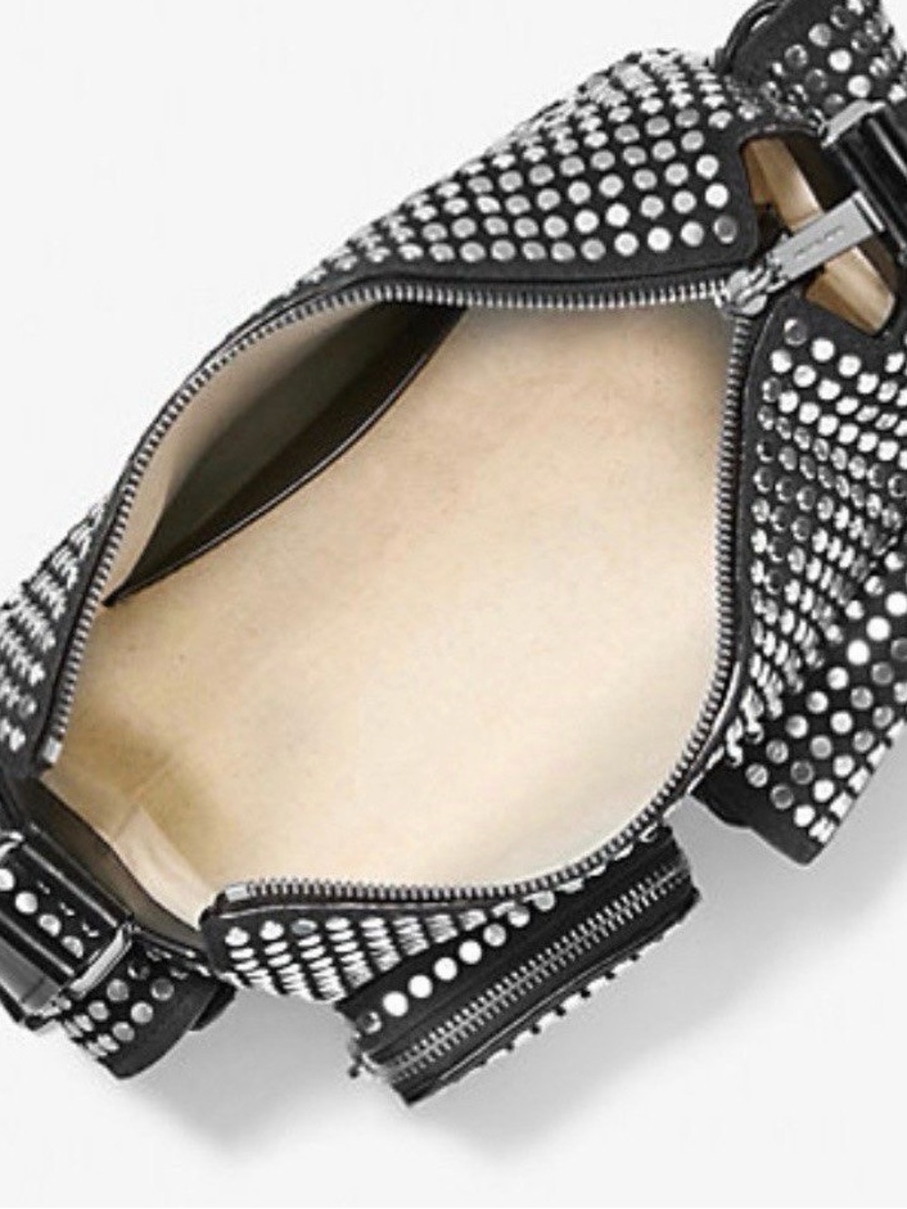 Michael Kors Black and Silver Studded Dakota Shoulder Bag - Picture 10 of 11